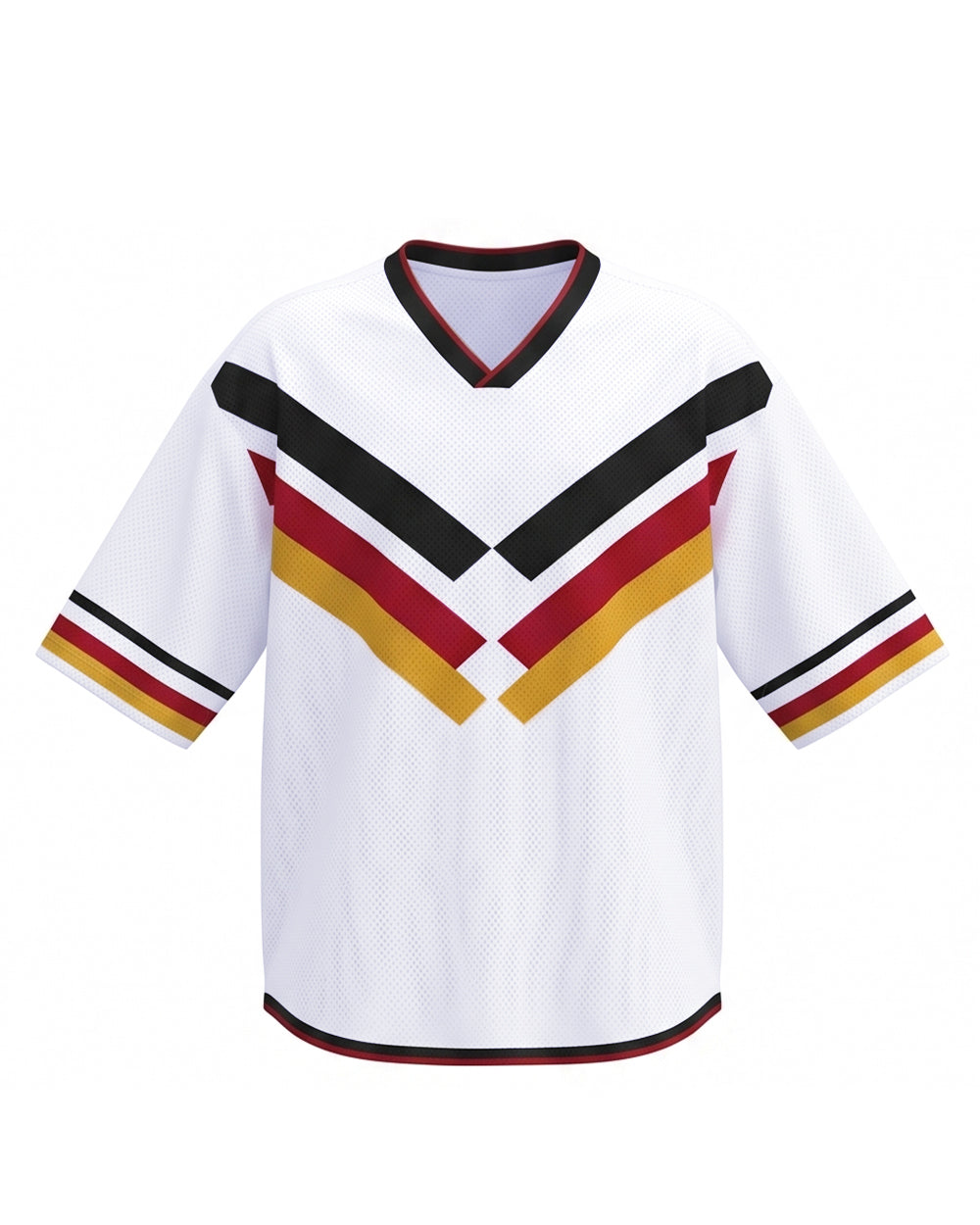 Women German Football Jersey White Oversized V Neck T Shirt for Game Day Football Fan Watch Party
