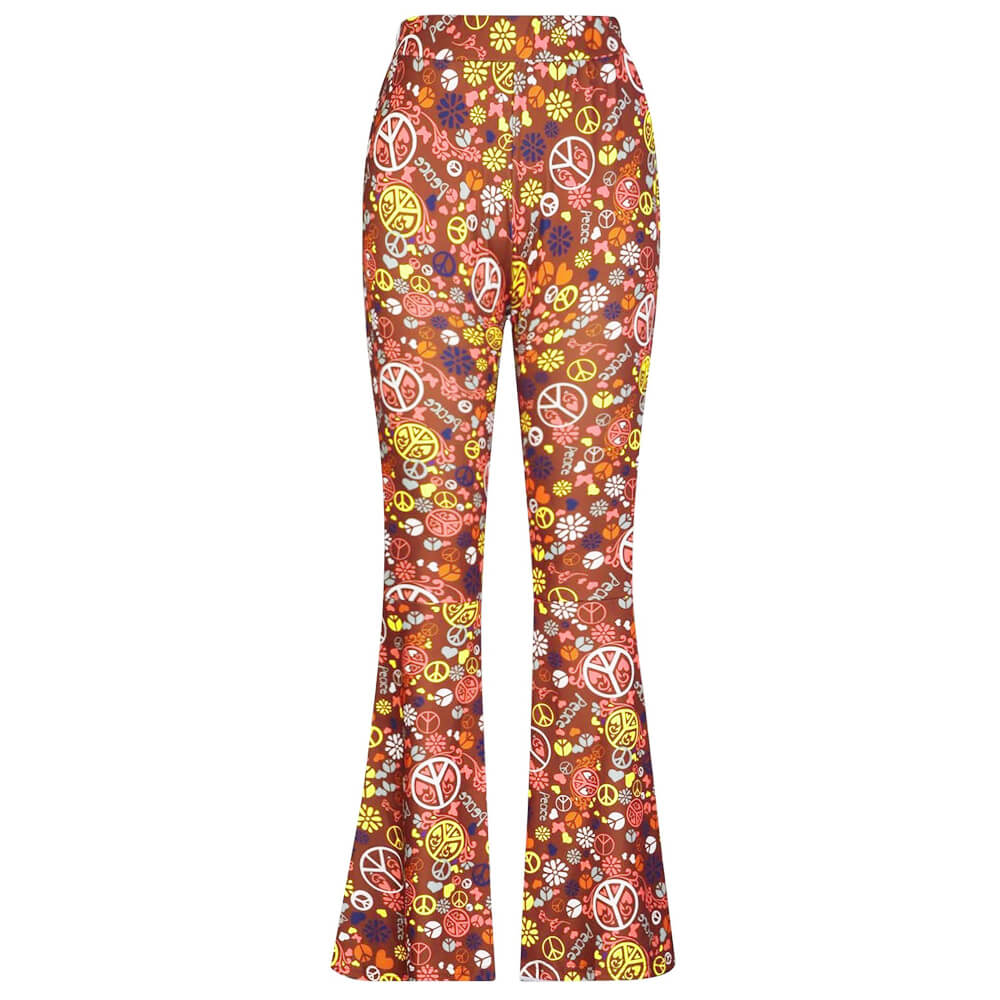 Women Hippie Costume 60s 70s Outfits Disco Fringe Vest Pants and Accessories 6pcs Suit