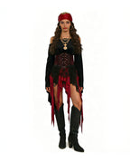 Women's Pirate Costume Lady of Seas 6pcs Set for Halloween Cosplay Event