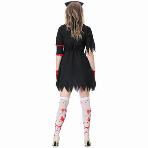 Vampire Costume Adult Zombie Nurse Cosplay Outfit Horror Ghost Bride Dress for Halloween