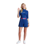 Addison Zombies Costume 3PCS Blue Addison Cosplay Outfit Top Shorts and Bracelet Set