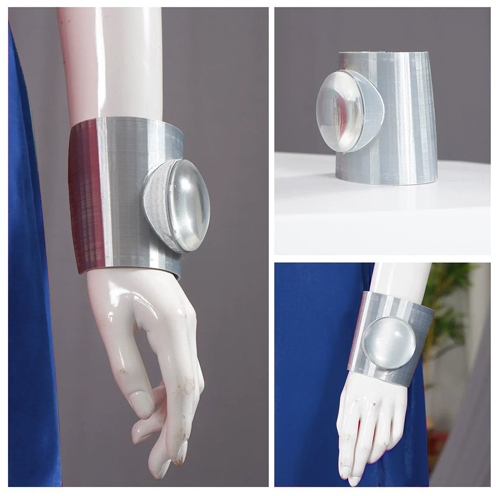 Addison Zombies Costume 3PCS Blue Addison Cosplay Outfit Top Shorts and Bracelet Set