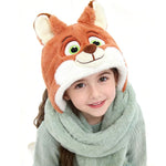 Officer Judy Plush Hat Scarf Nick Fuzzy Hooded Headwear Set Winter Warm Cosplay Accessories