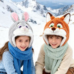 Officer Judy Plush Hat Scarf Nick Fuzzy Hooded Headwear Set Winter Warm Cosplay Accessories