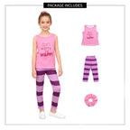 Girls Bunny Costume Pink Vest Striped Pants and Hair Tie for Cosplay Parties