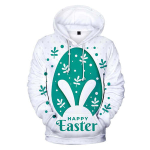 Easter Hoodie Bunny Funny Hooded Sweatshirt for Kids Adult Family Matching Easter Pullover Tops