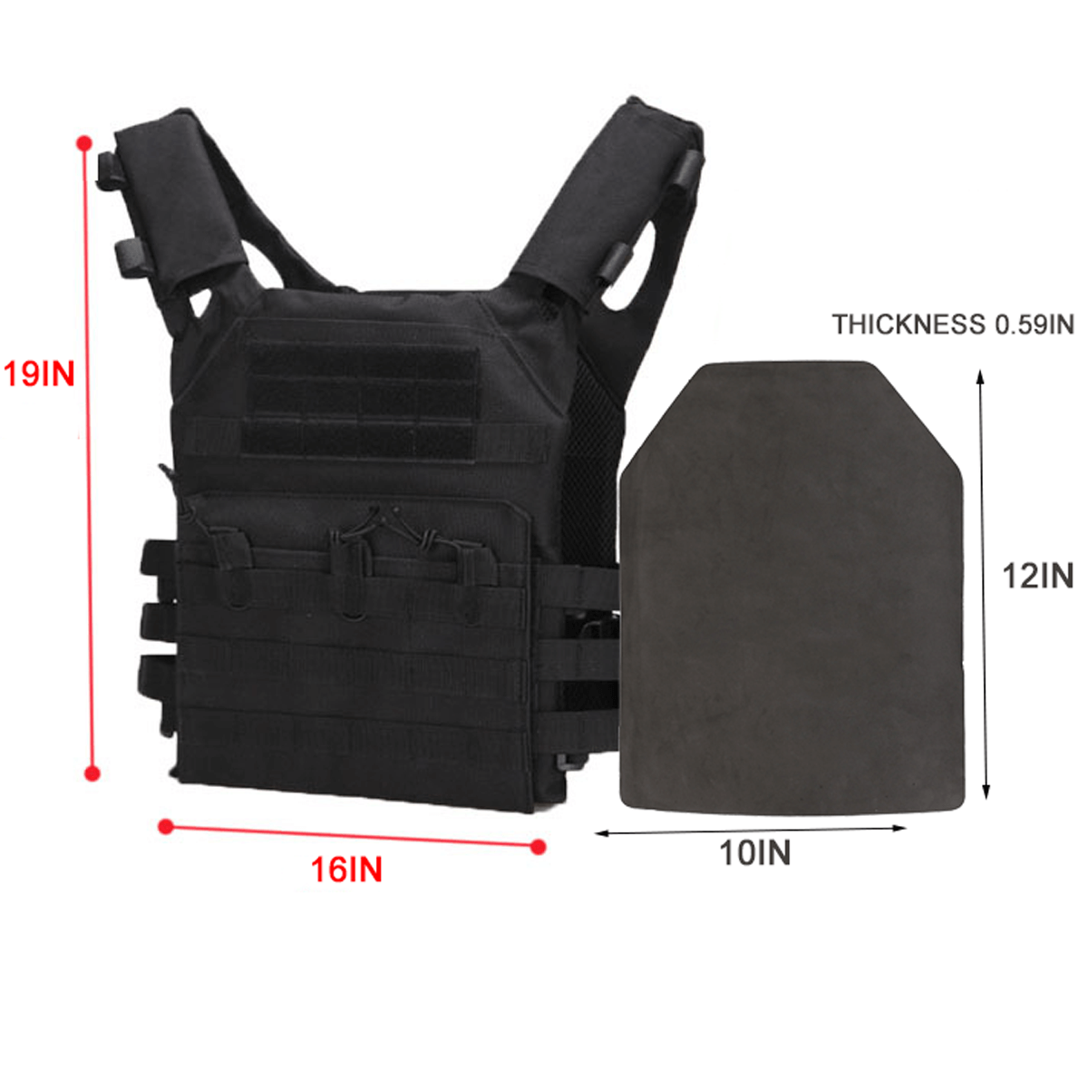 Tactical MOLLE Vest Airsoft Paintball Vest Adjustable CS Field Training Vest Chest Protector