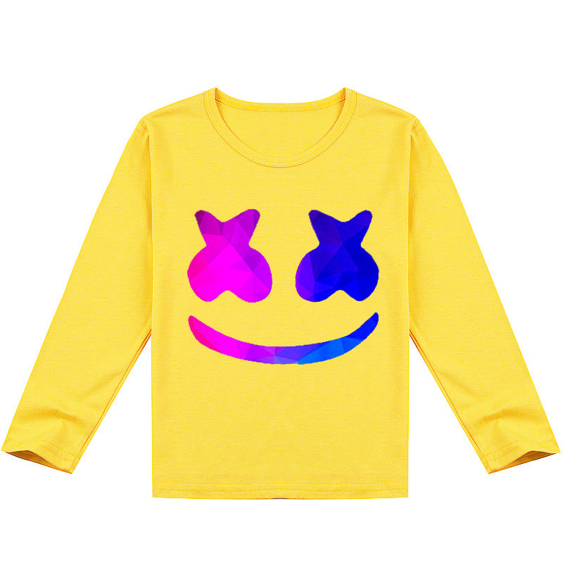 Boy Girls DJ Marshmallo Sweatshirt Long Sleeve Tops with Smile DJ for Kids Age 2 and Up