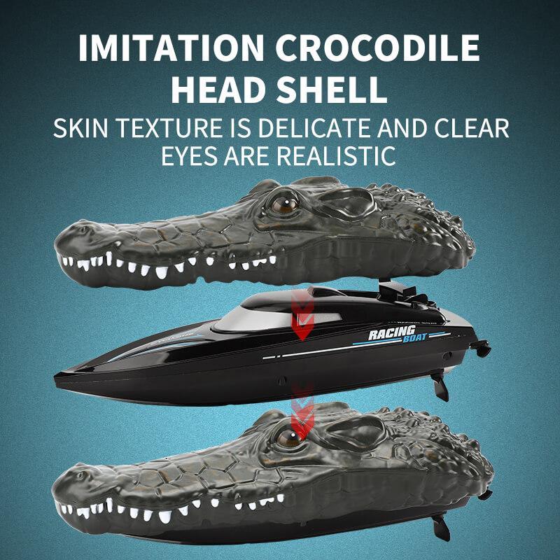 RC Racing Boat with Crocodile Head - Electric Racing Boat Remote Control Boat Pools Spoof Toy