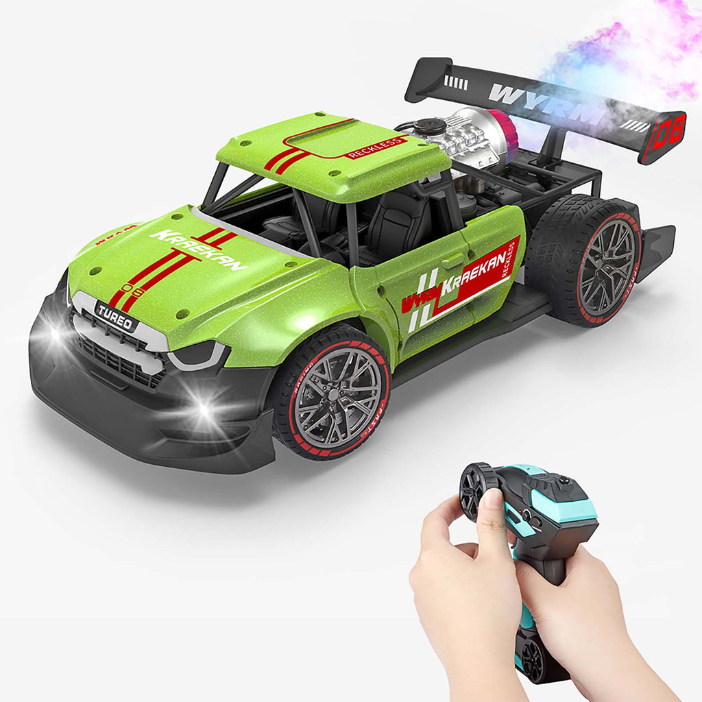 Alloy Spray RC Car Remote Control Mist Spray High Speed Stunt Car with LED Light