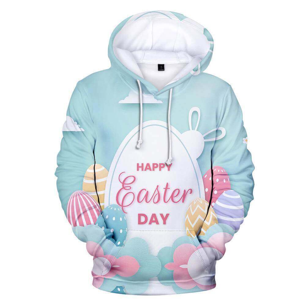 Easter Hoodie Bunny Funny Hooded Sweatshirt for Kids Adult Family Matching Easter Pullover Tops