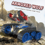 High Speed RC Tank 2.4G Remote Control Tank Flashing 3D Flip Stunt 360 Degree