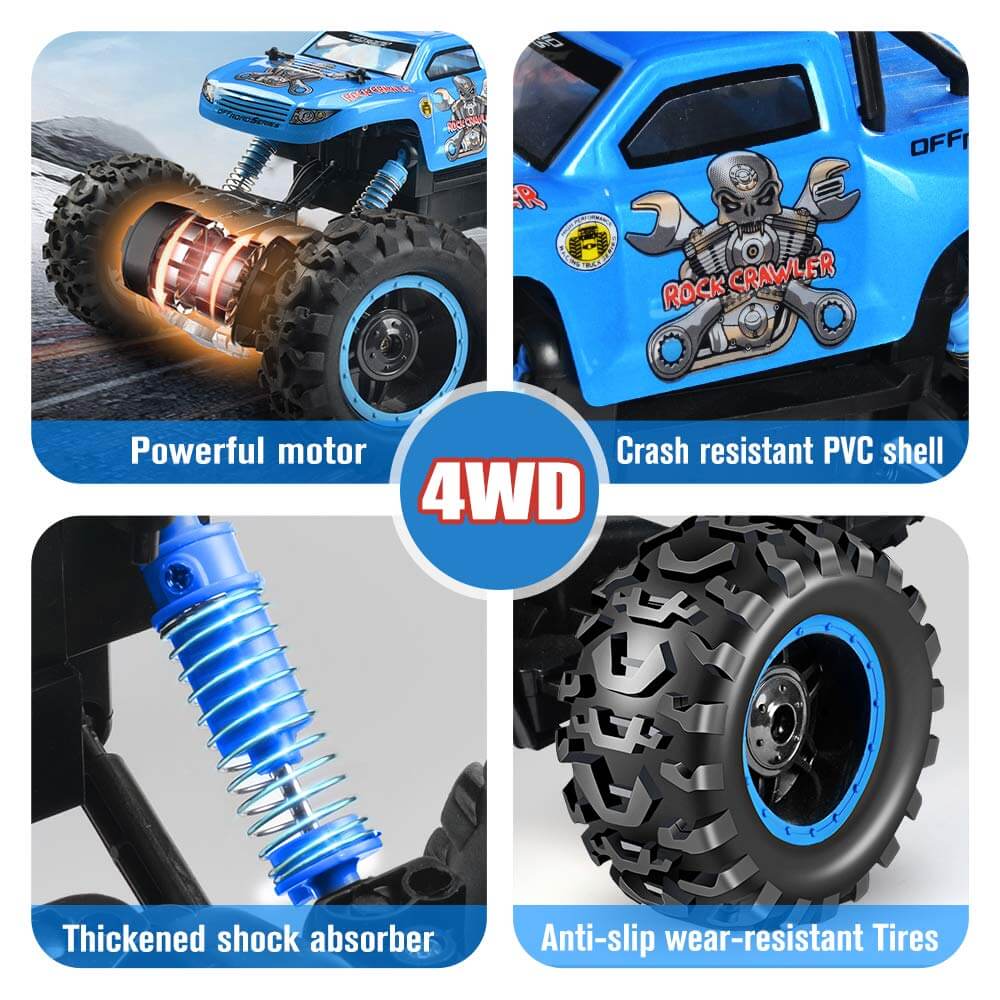 1/12 RC Monster Truck 4WD Remote Control Truck Off Road Rock Crawlers All Terrain Climbing Car
