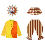 Sundrop/Moondrop Costume FNAF Tops Pants Skirt Mask 4pcs Suit for Boys Girls Halloween Cosplay