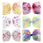 Baby Girls Hair Bows Rainbow Clip Heart Star Headband Ribbon For Photography