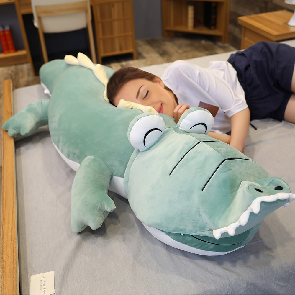 Giant 2-in-1 Alligator/Dinosaur Plush Toy Animal Stuffed Pillow Cute Soft Cartoon Dino Doll Toy