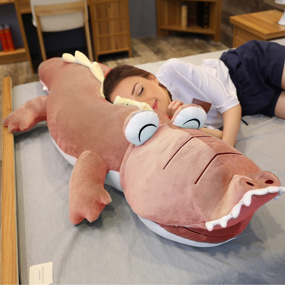 Giant 2-in-1 Alligator/Dinosaur Plush Toy Animal Stuffed Pillow Cute Soft Cartoon Dino Doll Toy