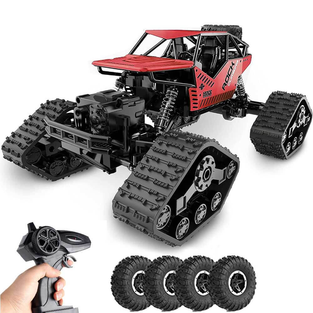 Kids 2 in 1 Off-Road Climbing Truck 4WD All Terrains RC Monster Trucks Crawler 2.4GHz Electric Toys