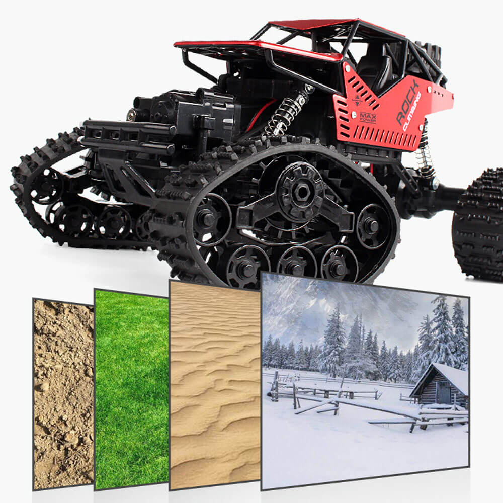 Kids 2 in 1 Off-Road Climbing Truck 4WD All Terrains RC Monster Trucks Crawler 2.4GHz Electric Toys