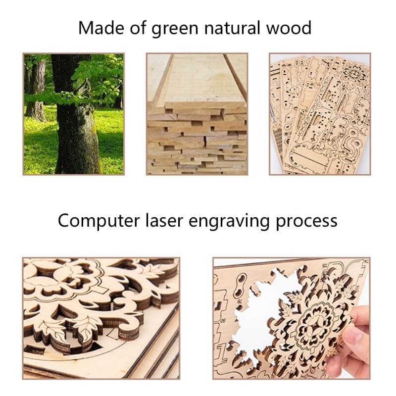 Wooden 3D Puzzle Box DIY Mechanical Transmission Creative Jewelry Box Assembly Model Building Kits