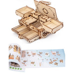 Wooden 3D Puzzle Box DIY Mechanical Transmission Creative Jewelry Box Assembly Model Building Kits