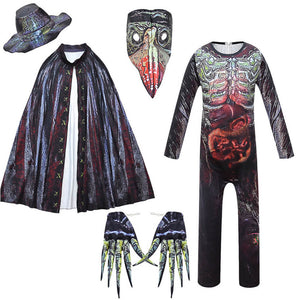 Kids Plague Doctor Costume Halloween Punk Party Cosplay Outfit Suit