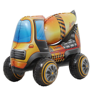 3D Construction Vehicle Party Balloon Aluminum Foil Engineering Vehicle for Children Birthday Decoration