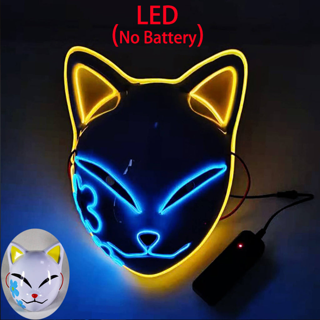 Tanjiro Sabito Mokomo Demon LED Mask Fashion Cosplay Mask Halloween Party Props