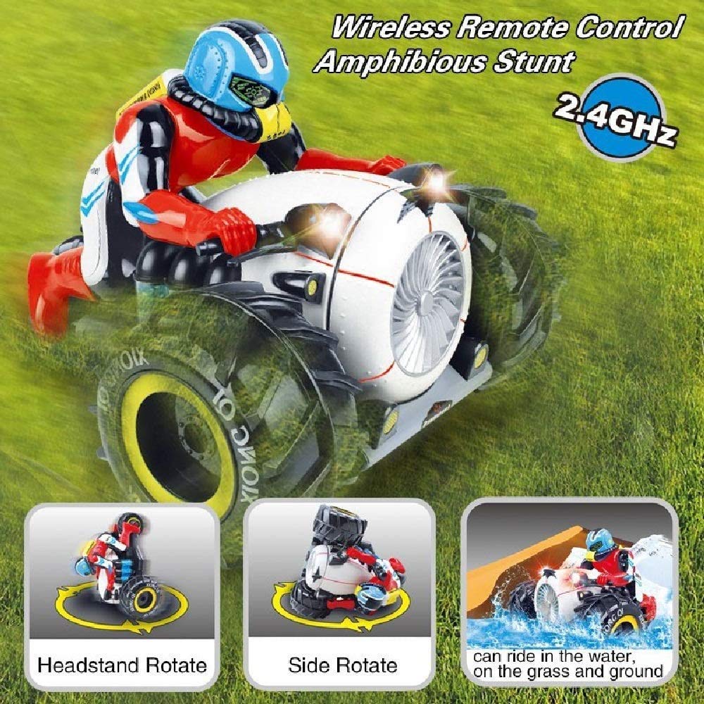 2.4Ghz RC Car Dirt Bike Amphibious Motorcycle Stunt Racing Vehicle Model For Children's Gift