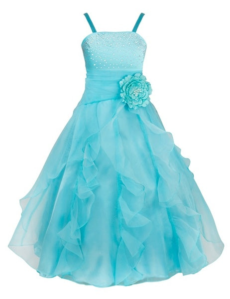THE LONDON STORE Baby Girls Flower Princess Beautiful Dresses for Kids Girls  Age 3 4 5 6 7 8 9 10 11 12 Year Elegant Tulle Toddler Pageant Clothes Blue  : : Clothing & Accessories