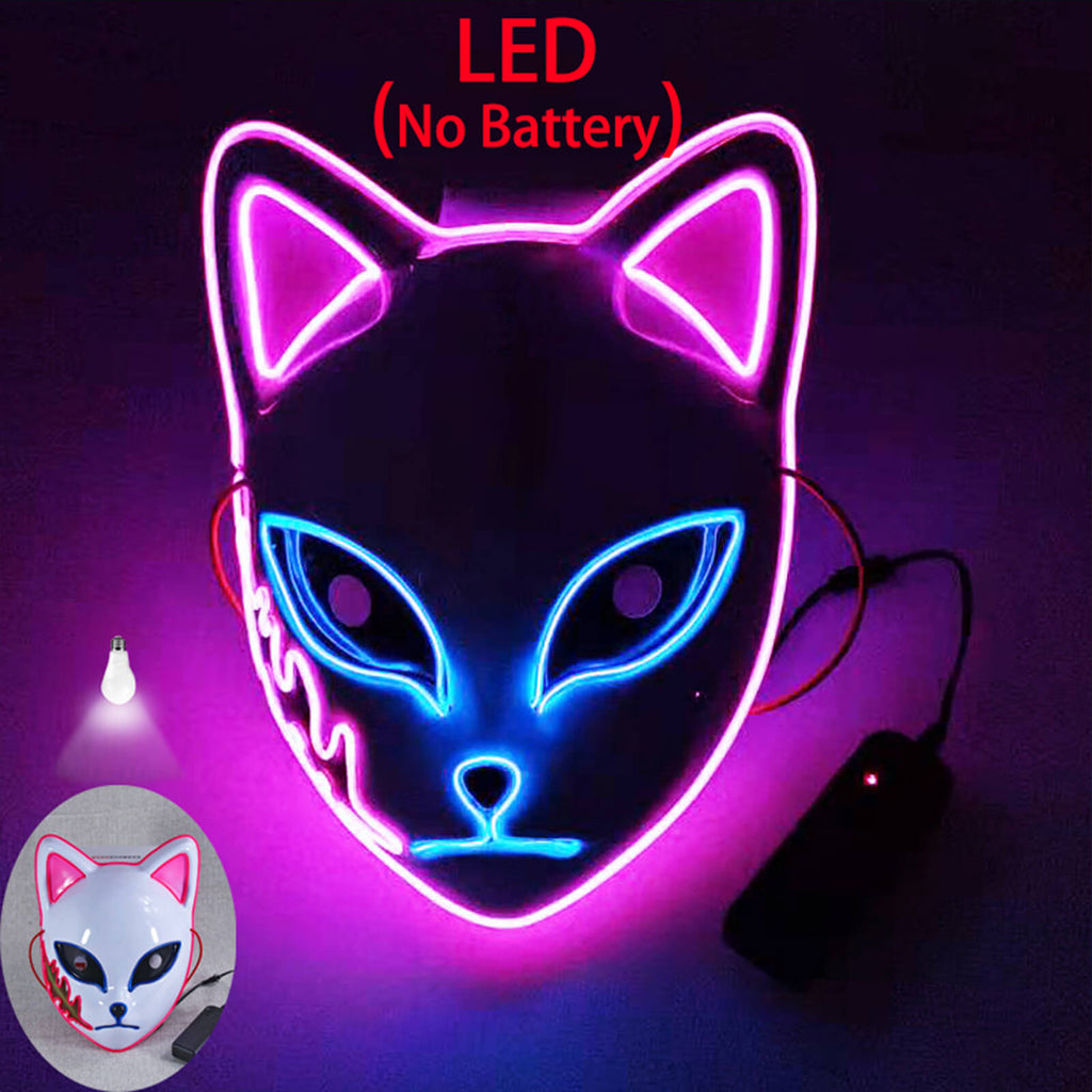 Tanjiro Sabito Mokomo Demon LED Mask Fashion Cosplay Mask Halloween Party Props