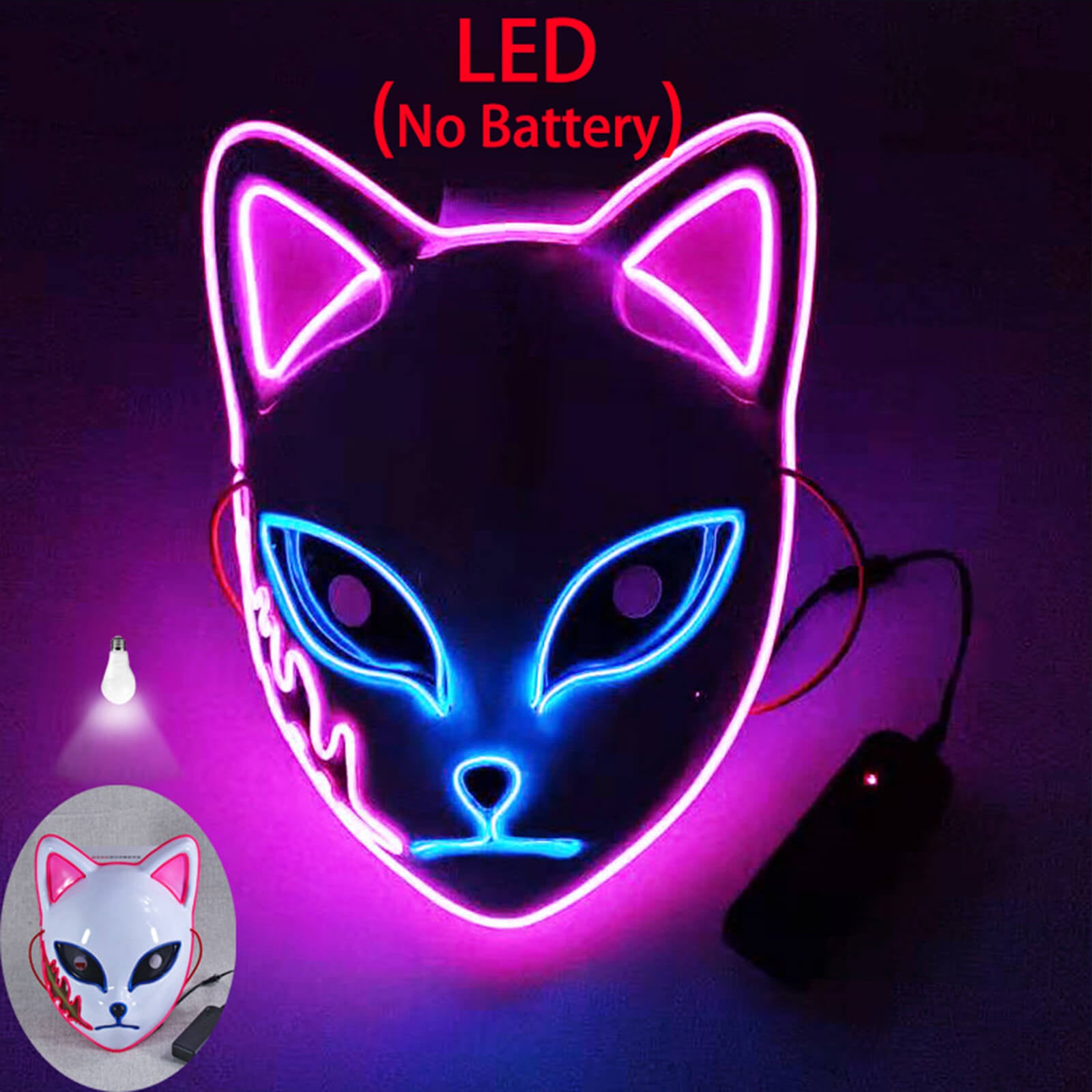 Tanjiro Sabito Mokomo Demon LED Mask Fashion Cosplay Mask Halloween Party Props