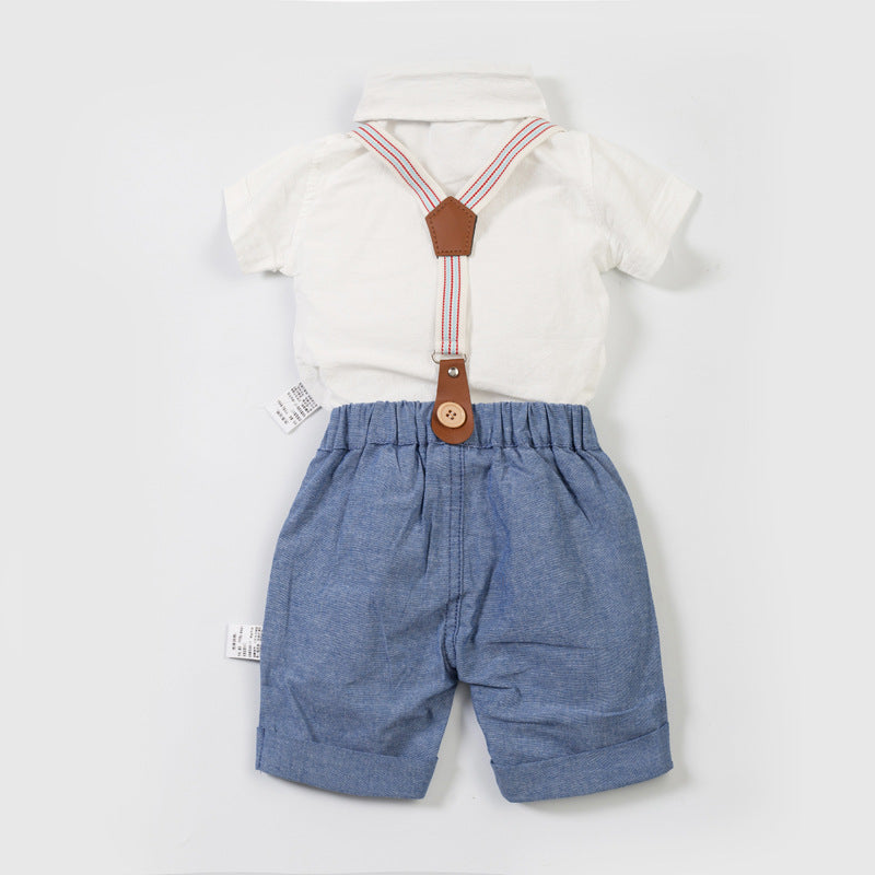 Baby Boys Gentleman  Wedding Party Birthday Tops+Shorts Outfits 2Pcs