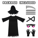 Kids Halloween Hell Devil Costume Scary Monster Phantom Grim Reaper Outfit for Masquerade Dress Up