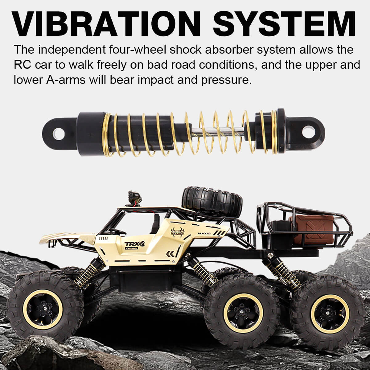 6 Wheels Remote Control Car RC Monster Truck Electric RC Car with Double Motors