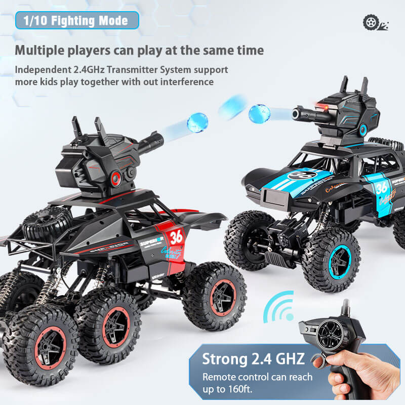 6x6 RC Car Shooting Water Bullets 2.4Ghz Remote Control Monster Truck Lanch Water Bombs