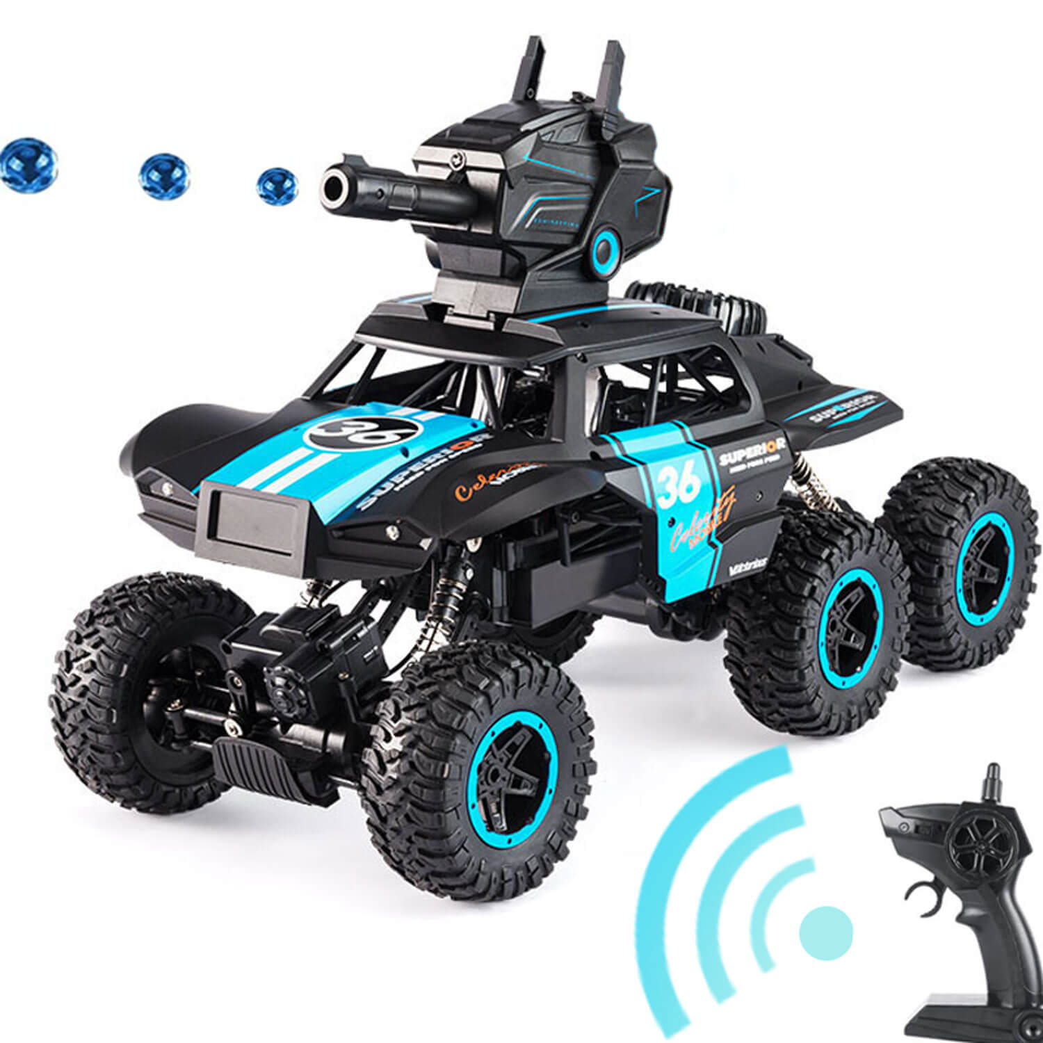 6x6 RC Car Shooting Water Bullets 2.4Ghz Remote Control Monster Truck Lanch Water Bombs