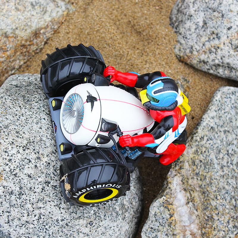 2.4Ghz RC Car Dirt Bike Amphibious Motorcycle Stunt Racing Vehicle Model For Children's Gift