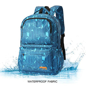 School Backpack Waterproof Lightweight Geometric Bag For Boys Girls