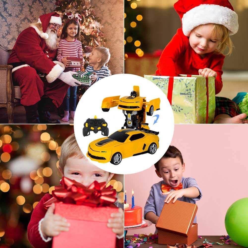 1:14 Remote Control Transformer Robot Car Toys Gesture Sensing RC Car Transforming with Sounds, LED Lights