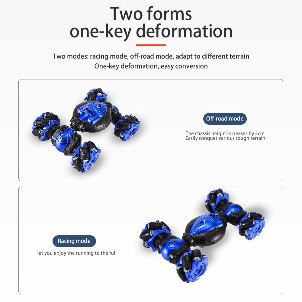 1:18 2.4G RC Watch Induction Gesture Off-Road Deformation Car 360° Flip Twist Stunt Car