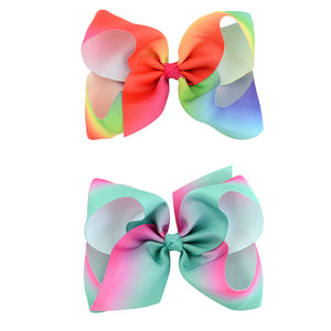 Baby Girls Hair Bows Rainbow Clip Heart Star Headband Ribbon For Photography