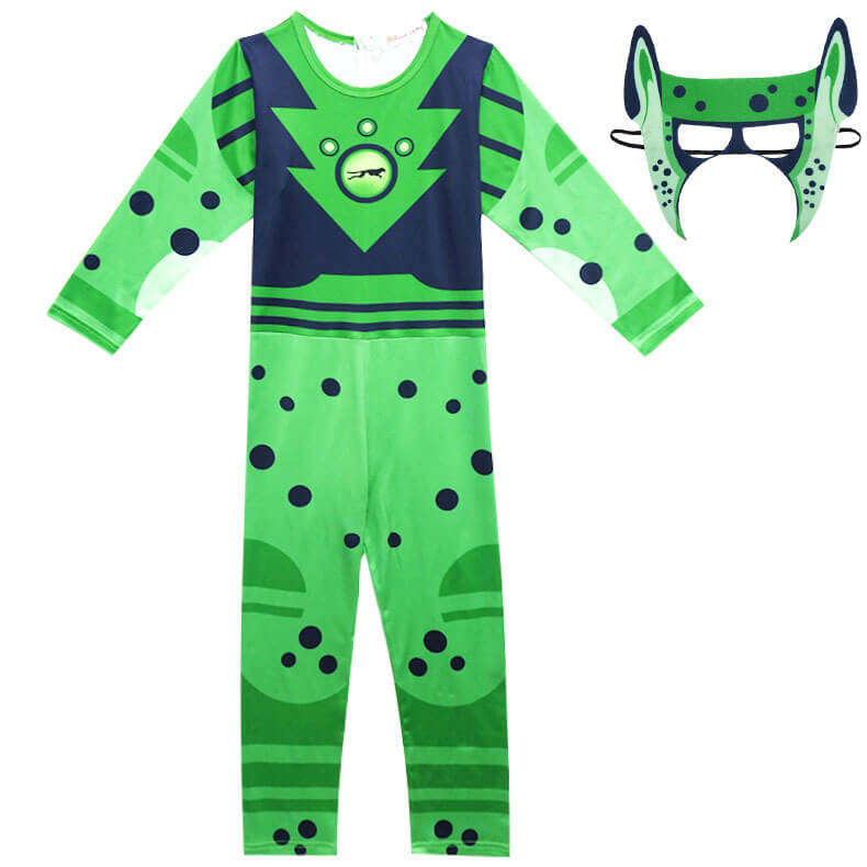 Kids Wild Kratts Jumpsuit and Mask Halloween Costume Party Cosplay Full Set for Boys Girls
