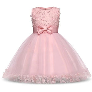 Kids Lace Long Dress Girls Birthday Wedding Party Pageant  Princess Dresses 4-8T