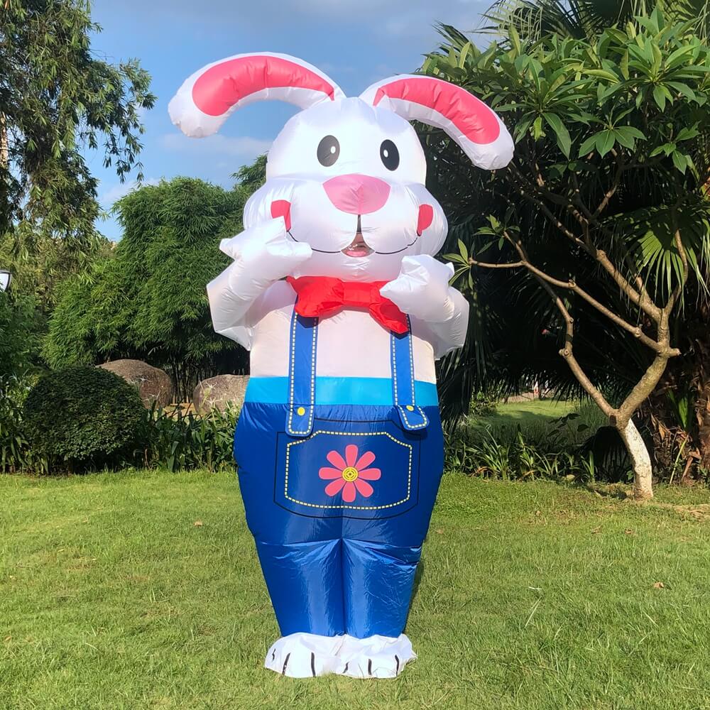 Adult Inflatable Bunny Costume Easter Blow Up Rabbit Costume Fancy Event Costume for Easter Party Cosplay Costume for for Man Women