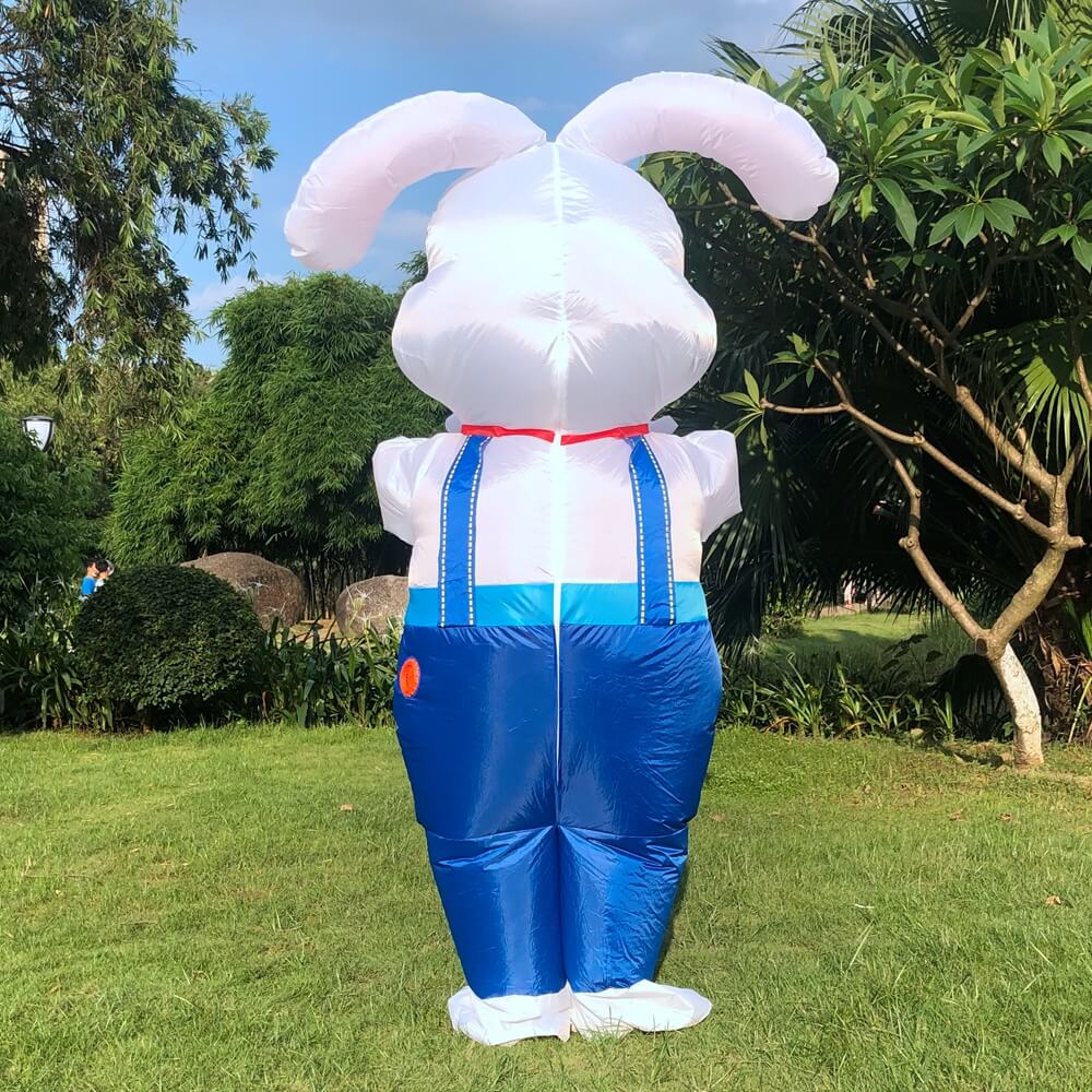 Adult Inflatable Bunny Costume Easter Blow Up Rabbit Costume Fancy Event Costume for Easter Party Cosplay Costume for for Man Women