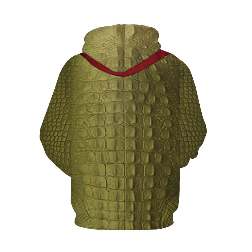 Adult Crocodile Hoodie Unisex Plus Size Hoody Long Sleeve Sweatshirt for Cosplay Carnival