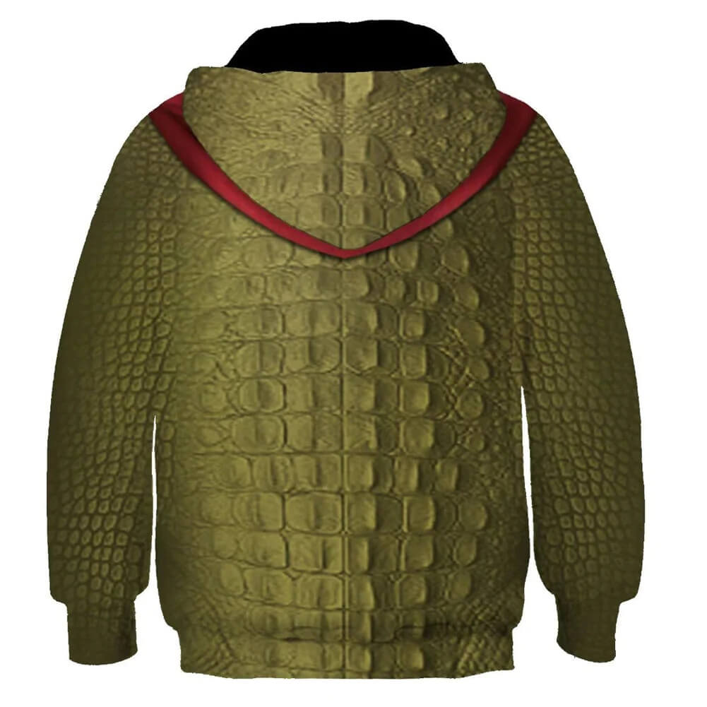 Adult Crocodile Hoodie Unisex Plus Size Hoody Long Sleeve Sweatshirt for Cosplay Carnival