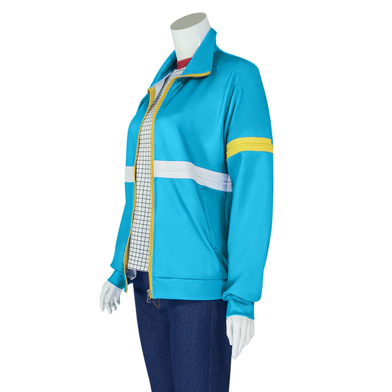 Max Mayfield Costume Blue Jacket and Plaid Sweatshirt Max Cosplay Outfits