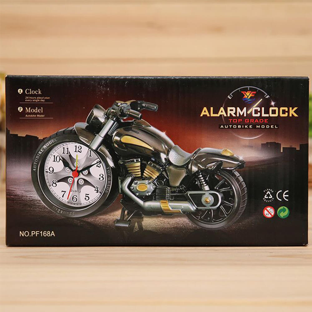 Super Cool Motorcycle Alarm Clock Watch Shape Creative Retro Gifts